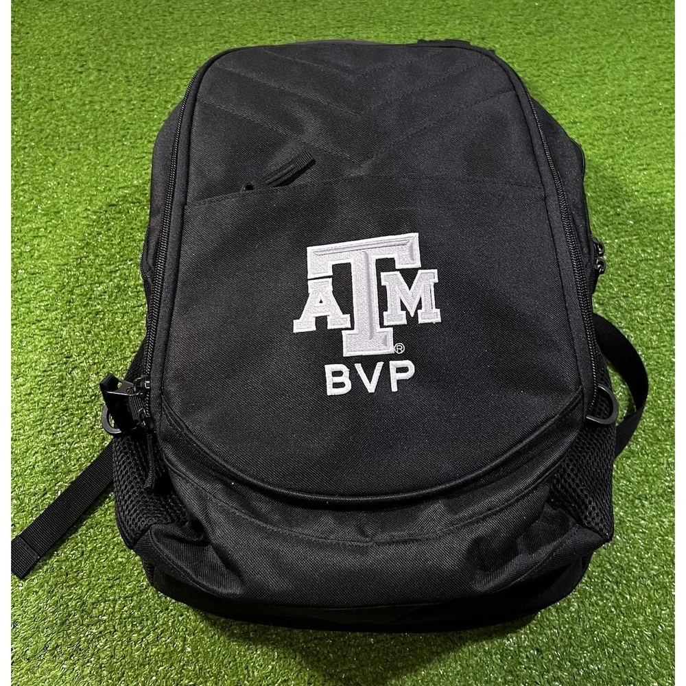 Texas A&M Backpack Black Embroidered Aggies Laptop‎ Bag NWOT Block T Padded